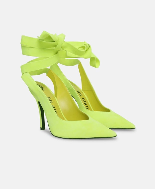 The Attico Venus Slingback pumps Neon Yellow