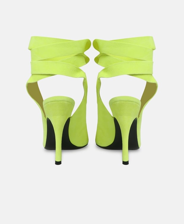 The Attico Venus Slingback pumps Neon Yellow
