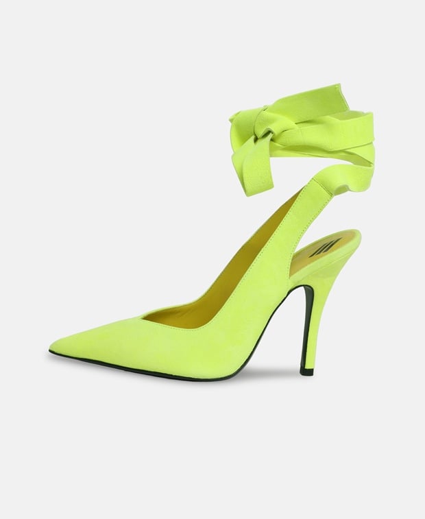 The Attico Venus Slingback pumps Neon Yellow