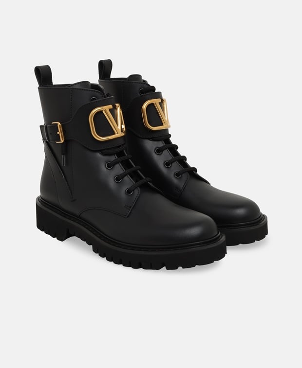 Valentino Garavani Combat Lace-up ankle boot Black