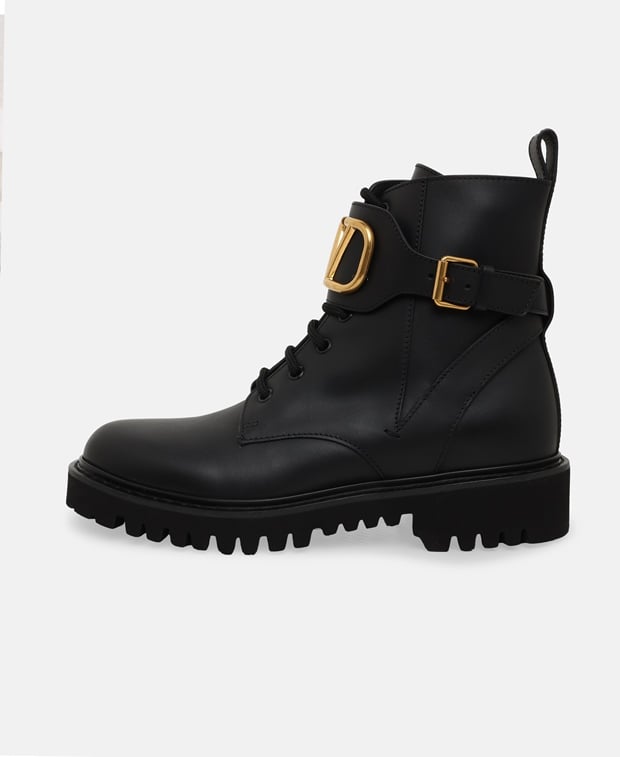 Valentino Garavani Combat Lace-up ankle boot Black