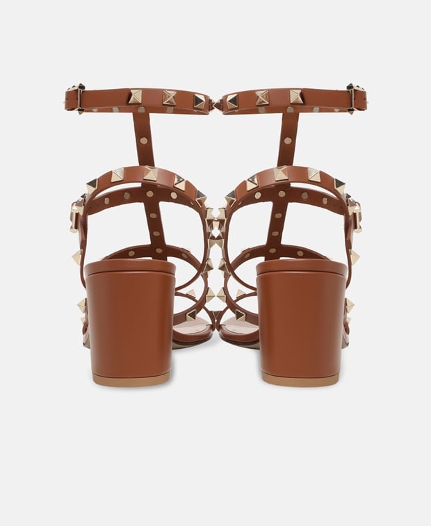 Valentino Garavani Rockstud Heeled sandals Coffee