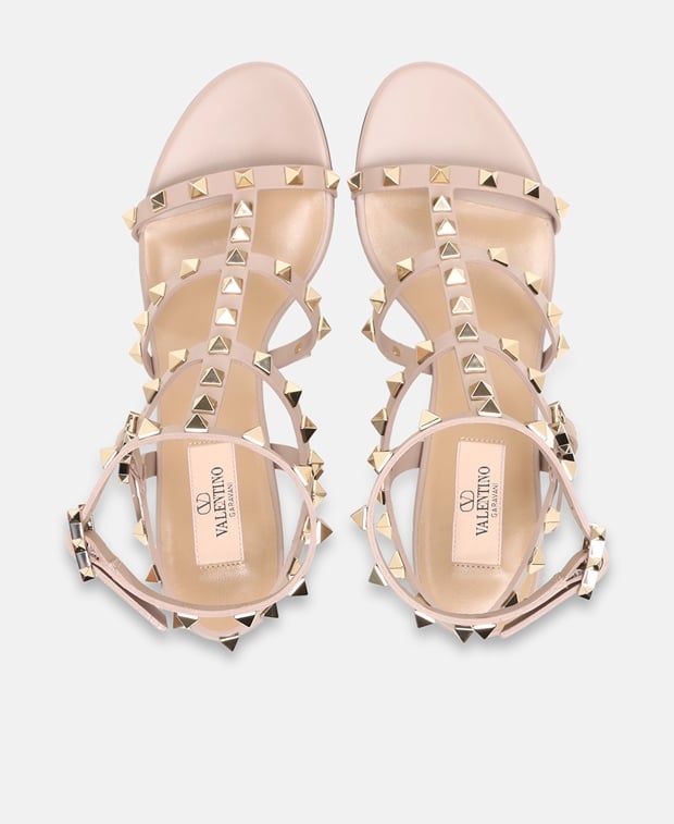 Valentino Garavani Rockstud Heeled sandals Beige