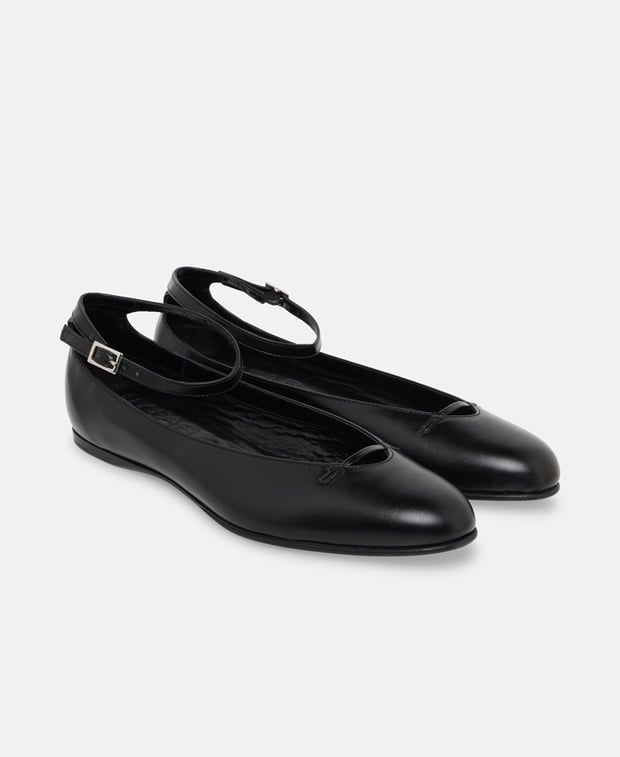 By Far Margot Ballerina flat with straps Black