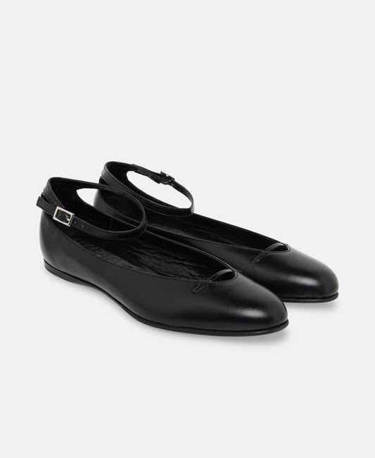 By Far Margot Ballerina flat with straps Black