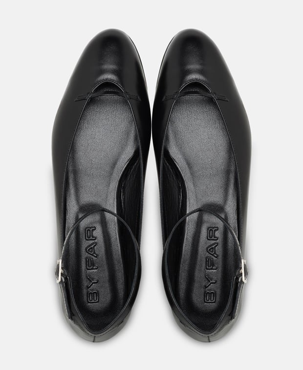 By Far Margot Ballerina flat with straps Black