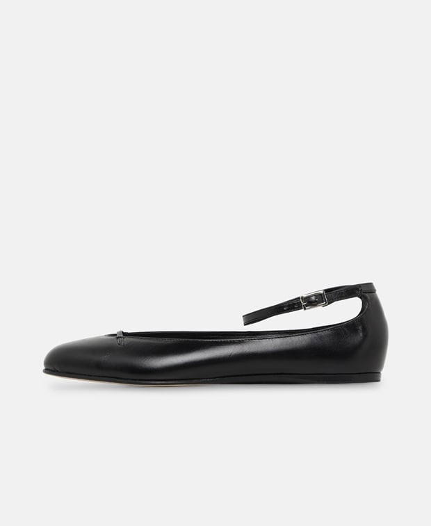 By Far Margot Ballerina flat with straps Black