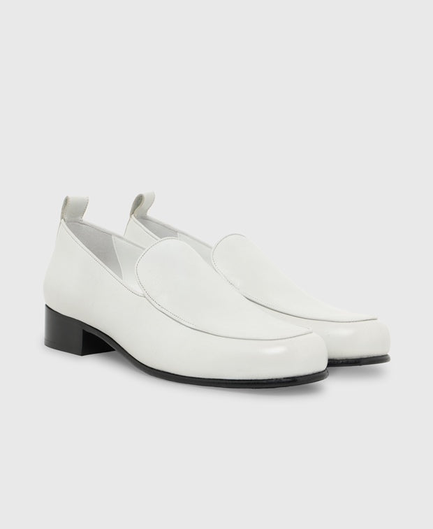 By Far Alfred burrata creased calf leather Pumps White