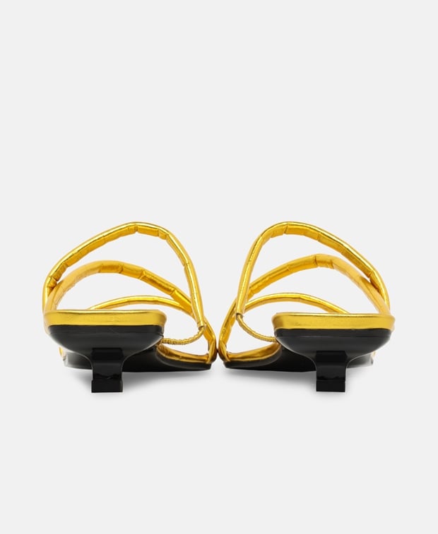 By Far Sandals Morena gold eel