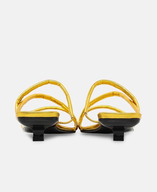 By Far Sandals Morena gold eel