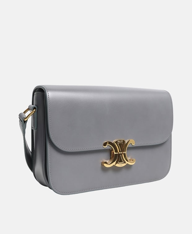Celine Classique Leather cross body bag Medium Grey