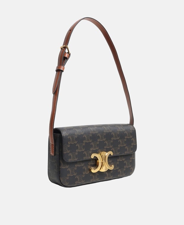 Celine Leather shoulder bag Black Coffee