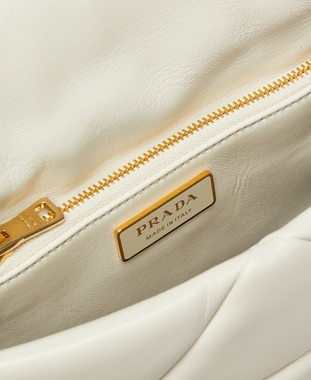 Prada System Nappa Patchwork Leather shoulder bag White