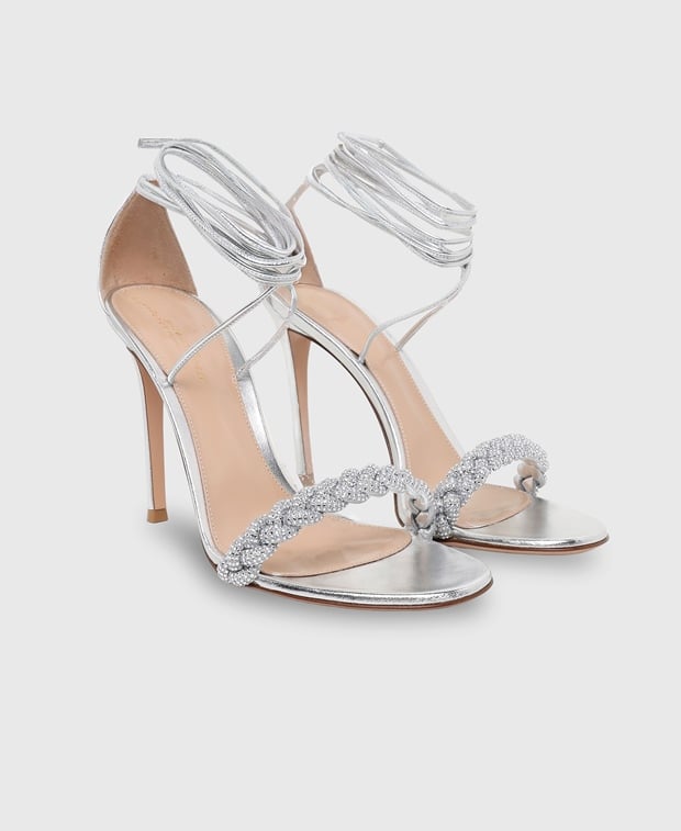Gianvito Rossi Crystal leomi Heeled sandals Silver