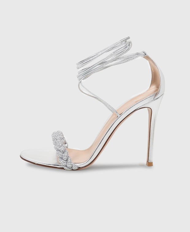 Gianvito Rossi Crystal leomi Heeled sandals Silver