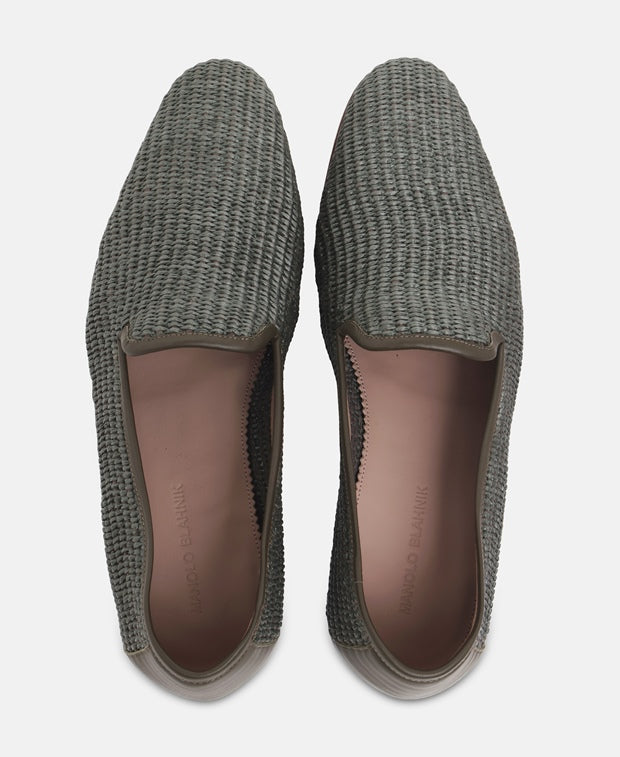 Manolo Blahnik Mario Loafers Khaki