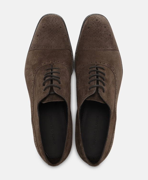 Manolo Blahnik Marrone Derbys Dark Brown