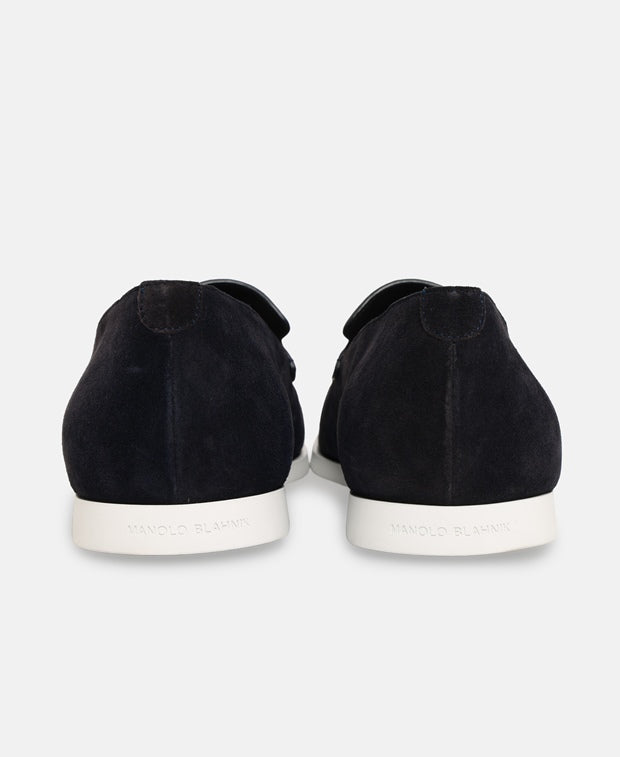 Manolo Blahnik Monaco Loafers Dark Blue