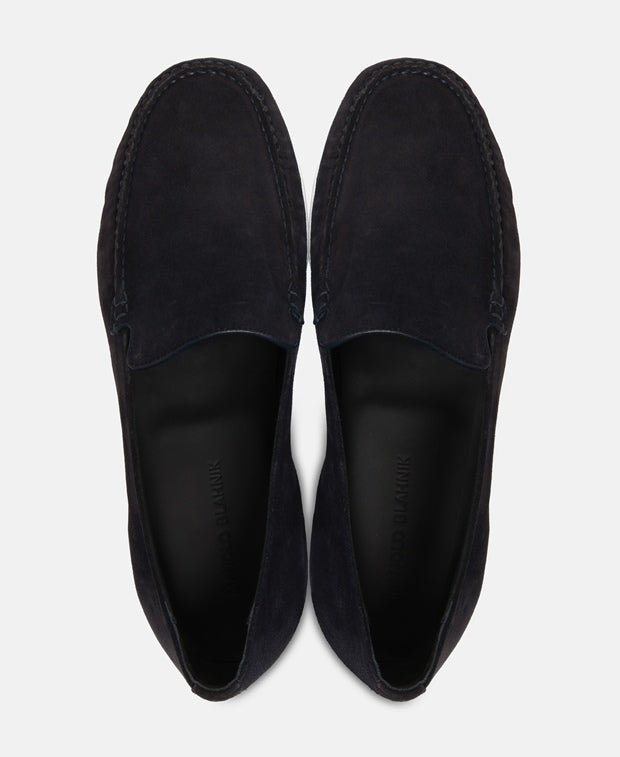 Manolo Blahnik Monaco Loafers Dark Blue