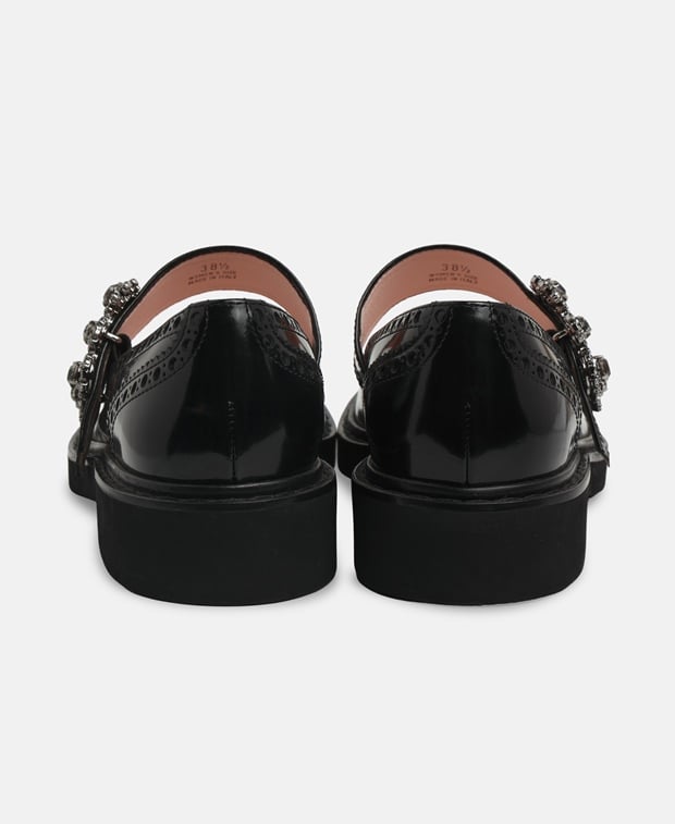 Roger Vivier Rangers Flower Ballerina flat with straps Black