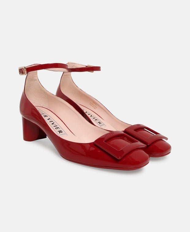 Roger Vivier Roundy Ankle strap pump Bordeaux