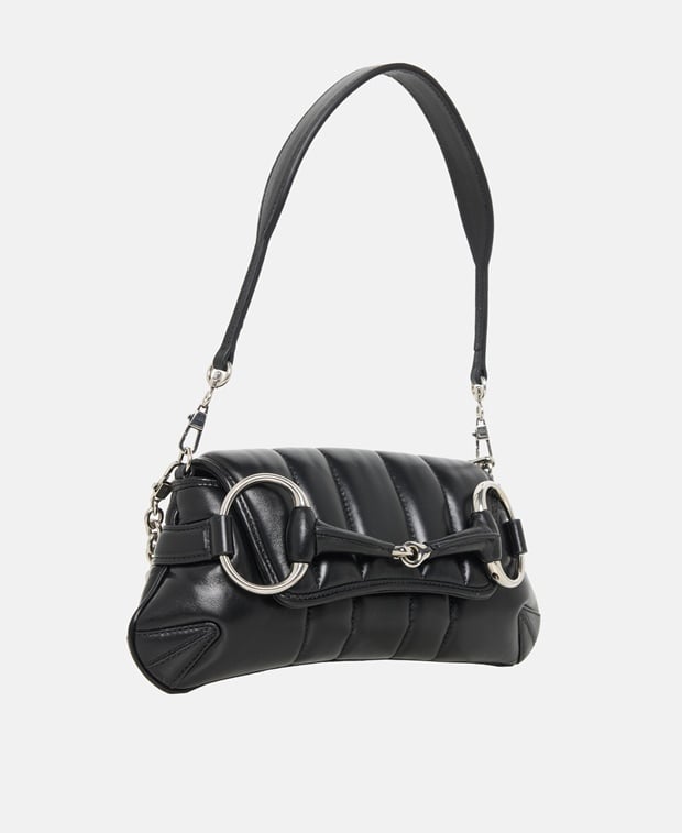 Gucci Horsebit Leather shoulder bag Black