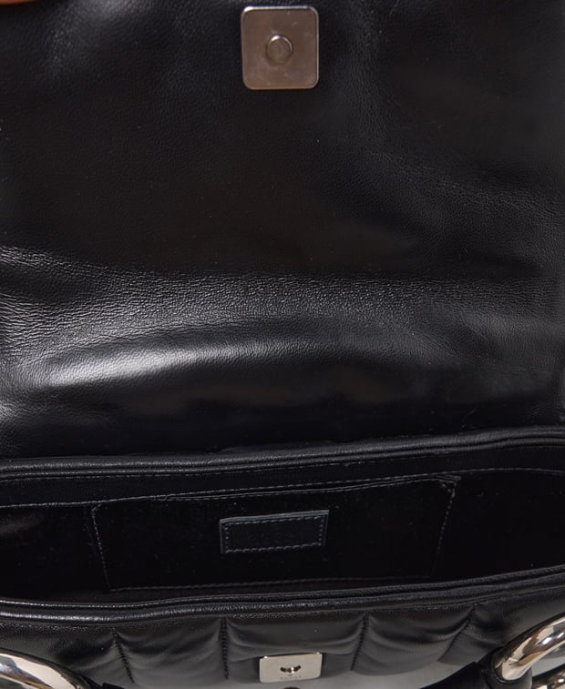 Gucci Horsebit Leather shoulder bag Black
