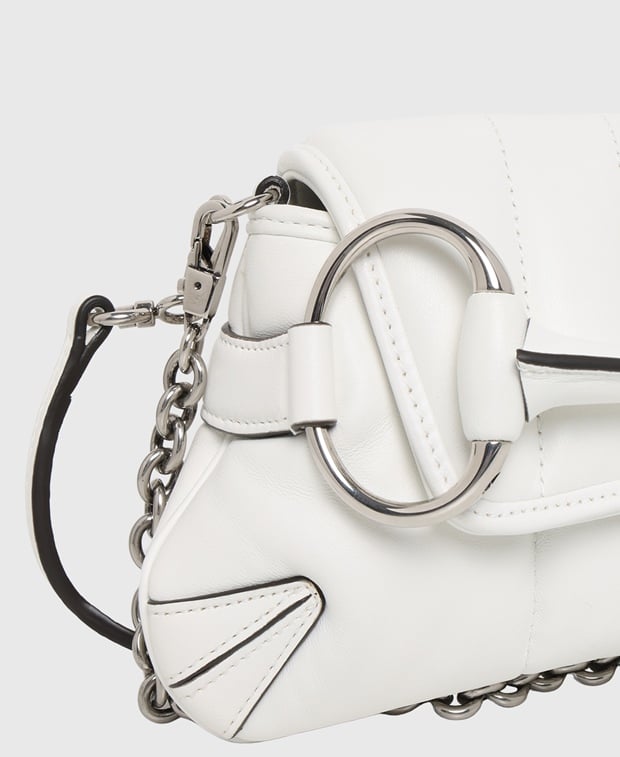 Gucci Horsebit Leather shoulder bag White