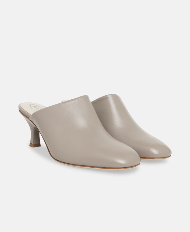 Tod's Cuoio Mules Light Grey