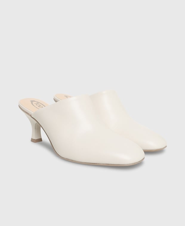 Tod's Cuoio Mules White