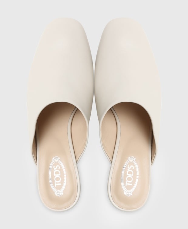 Tod's Cuoio Mules White