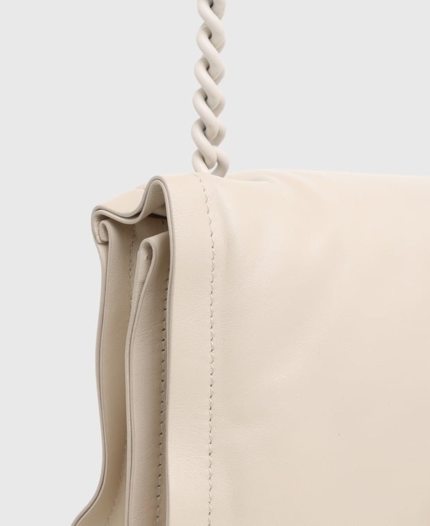 Salvatore Ferragamo Viva fl Leather shoulder bag Soft Beige