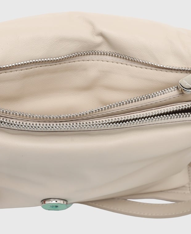 Salvatore Ferragamo Viva fl Leather shoulder bag Soft Beige