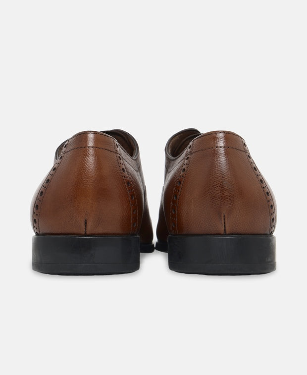 Salvatore Ferragamo Radica Pebble Derbys Brown