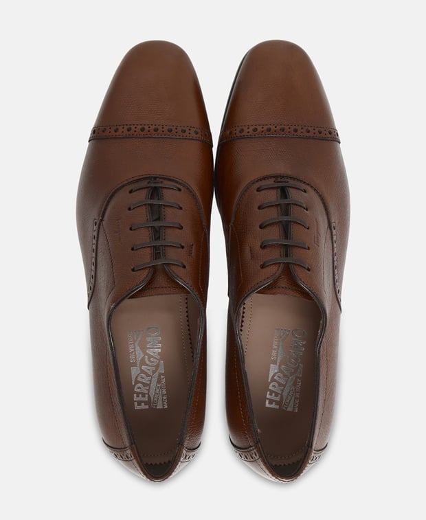 Salvatore Ferragamo Derbys Radica Pebble