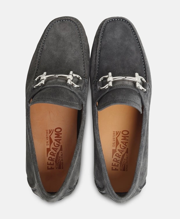 Salvatore Ferragamo Parigi Eco Moccasins Dark Grey