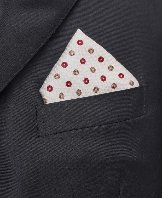 Brunello Cucinelli Silk pocket square Ecru
