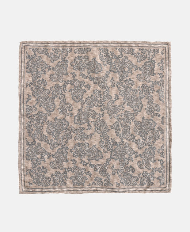 Brunello Cucinelli Silk pocket square Tan