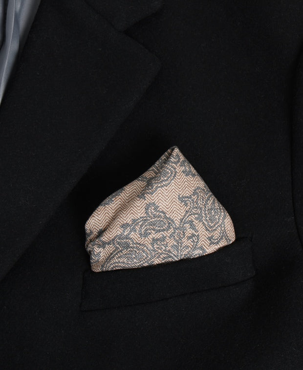 Brunello Cucinelli Silk pocket square Tan