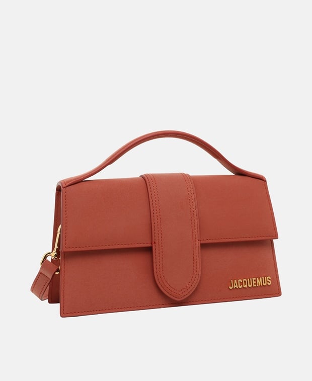 Jacquemus Le Grand Bambino Leather shoulder bag Brick Red