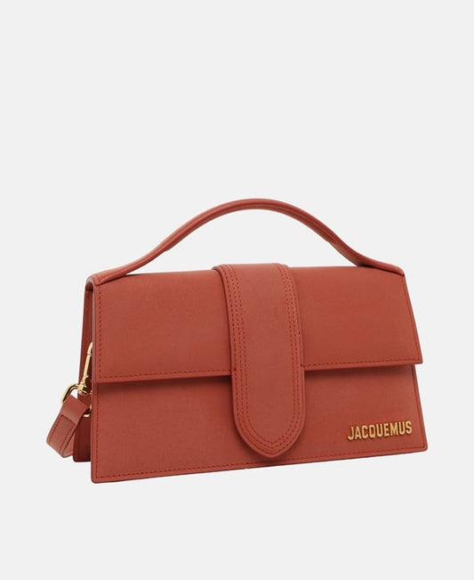 Jacquemus Le Grand Bambino Leather shoulder bag Brick Red