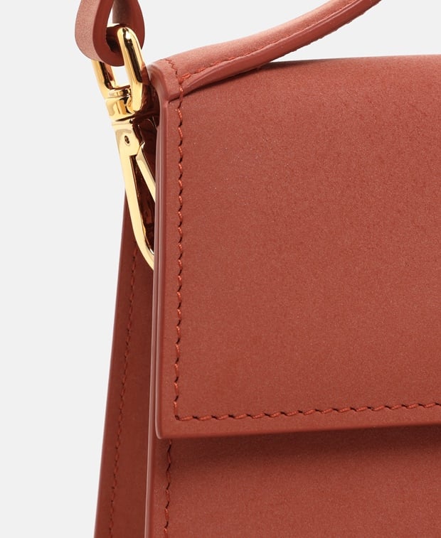 Jacquemus Le Grand Bambino Leather shoulder bag Brick Red
