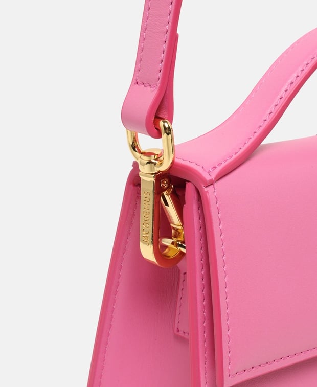 Jacquemus Le Grand Bambino Leather handbag Neon Pink