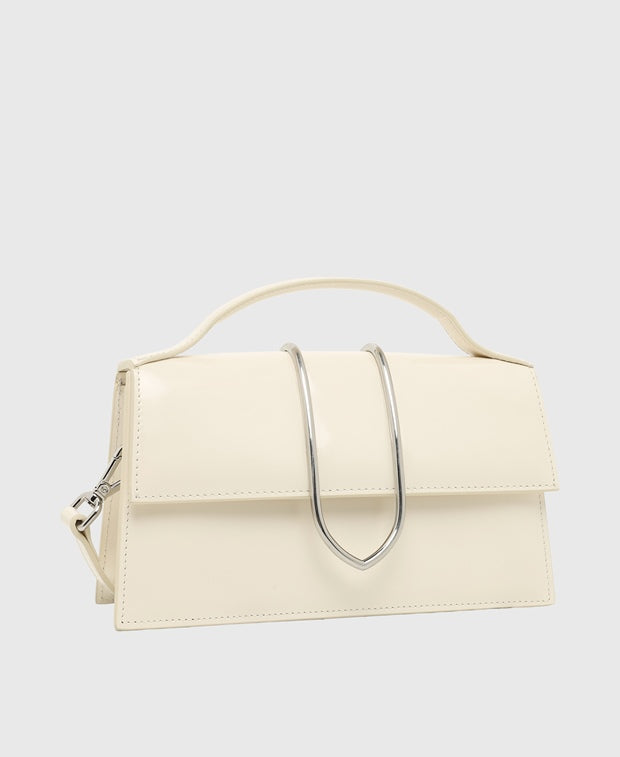 Jacquemus Le Grand Bambino Leather shoulder bag Oatmeal