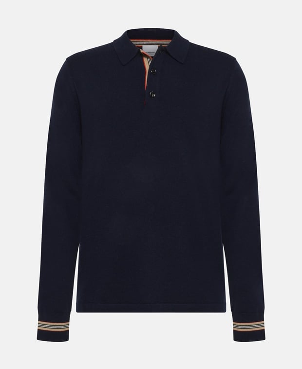 Burberry Woolen long sleeve polo Dark Blue