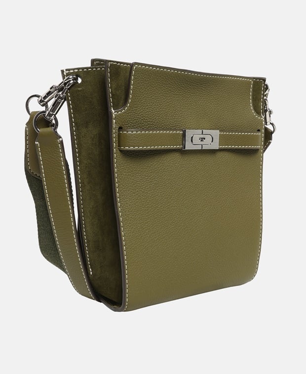 Tory Burch Lee Radziwill Leather cross body bag Moss
