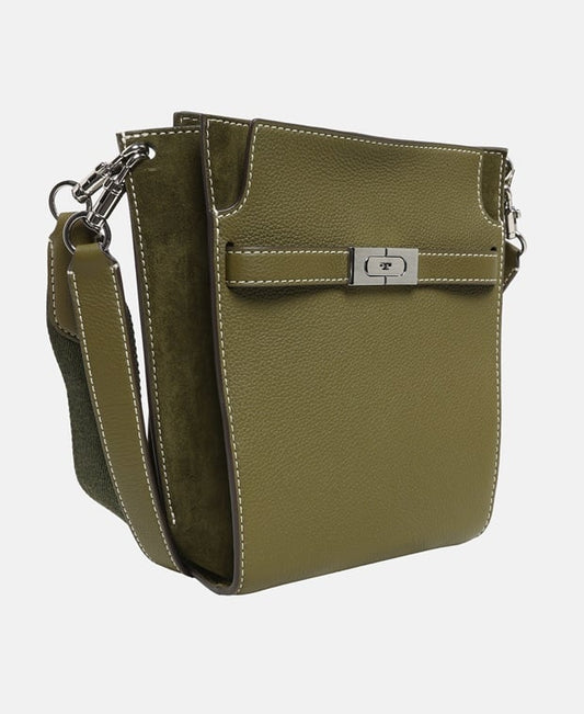 Tory Burch Lee Radziwill Leather cross body bag Moss