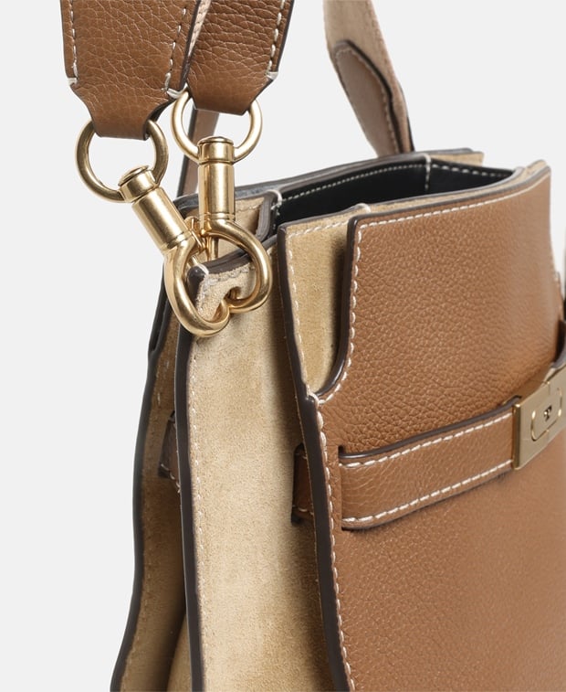 Tory Burch Lee Radziwill Leather cross body bag Natural