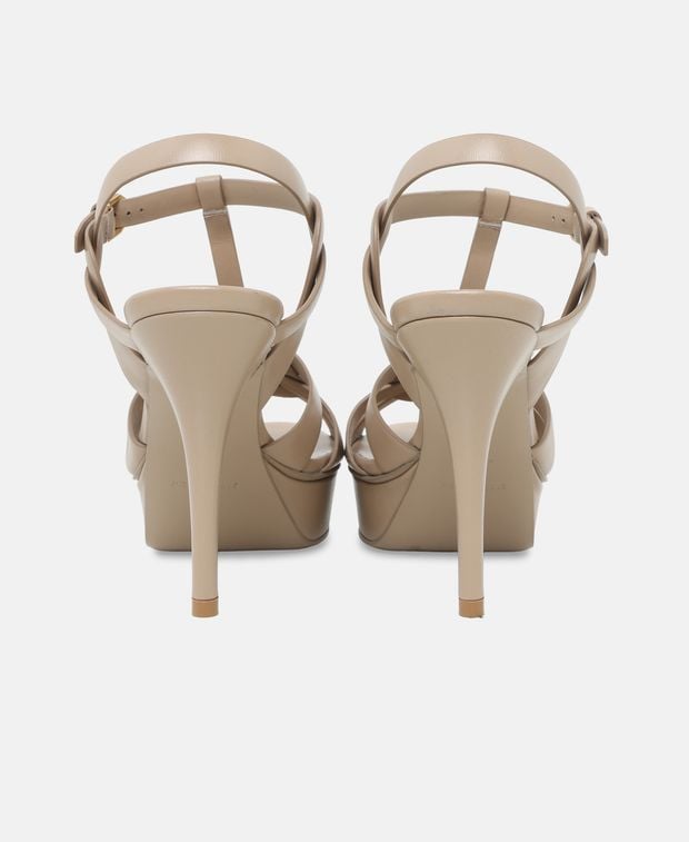 Saint Laurent King Palm Lux Ankle strap sandals Beige
