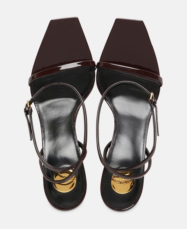 Saint Laurent Lee 75 San Ankle strap sandals Dark Brown